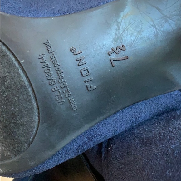 Fiona navy suede booties 7 1/2 vegan - Picture 6 of 6